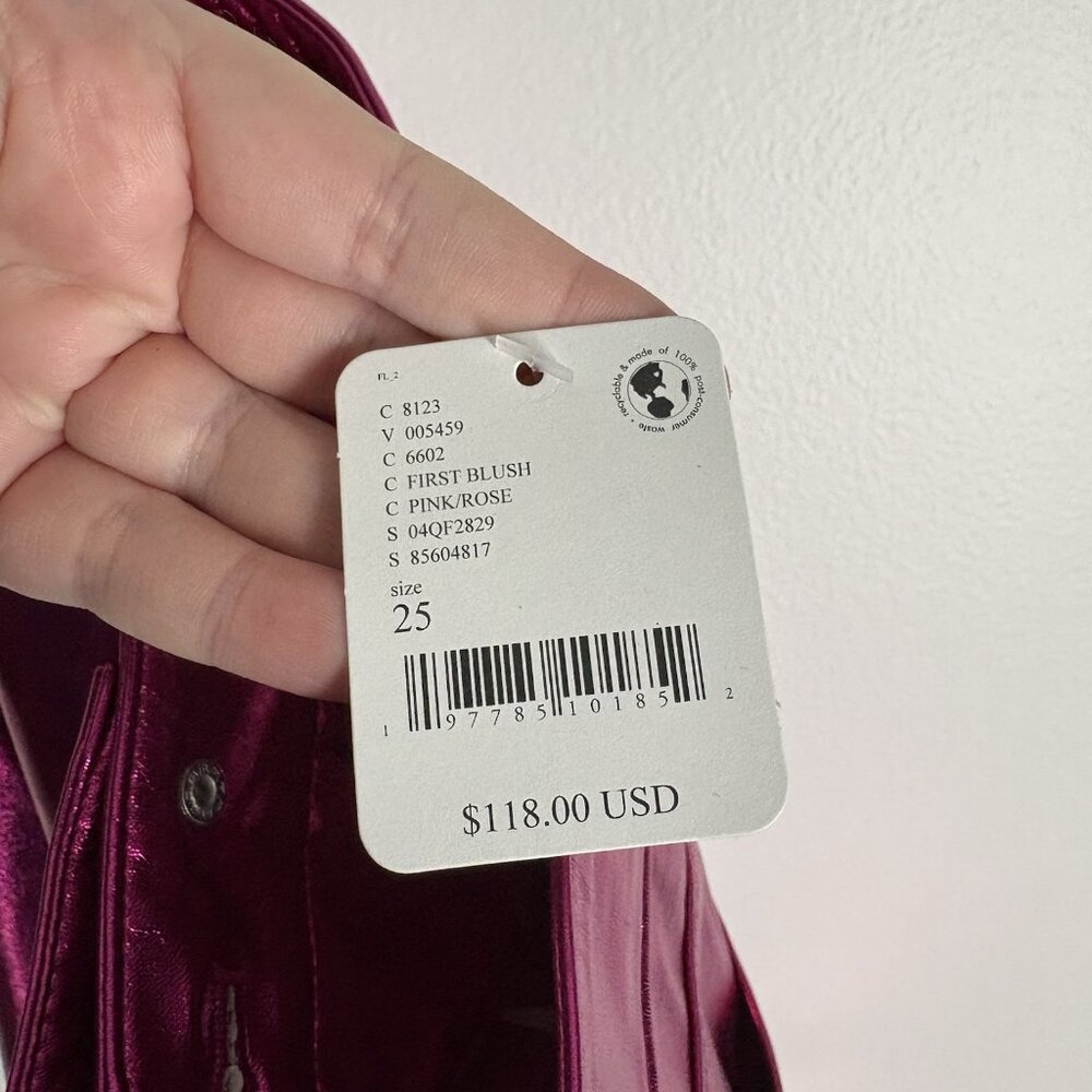 BLANKNYC X Free People Women 25 Pink First Blush Vegan Leather Franklin Pant NWT - Picture 12 of 15